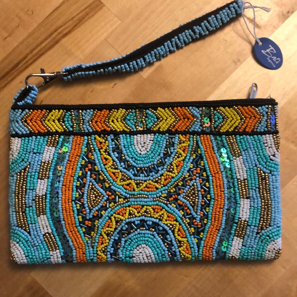 Beaded Clutch by - Multicolor.  Hand Made. NWT.